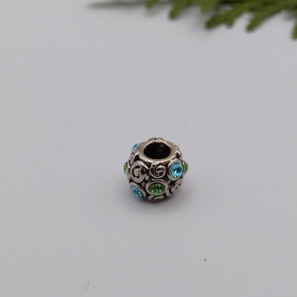 ✨️Silver Swirl and Rhinestone charm for Pandora-Style Bracelet 🍀3 for $15 - Picture 2 of 3